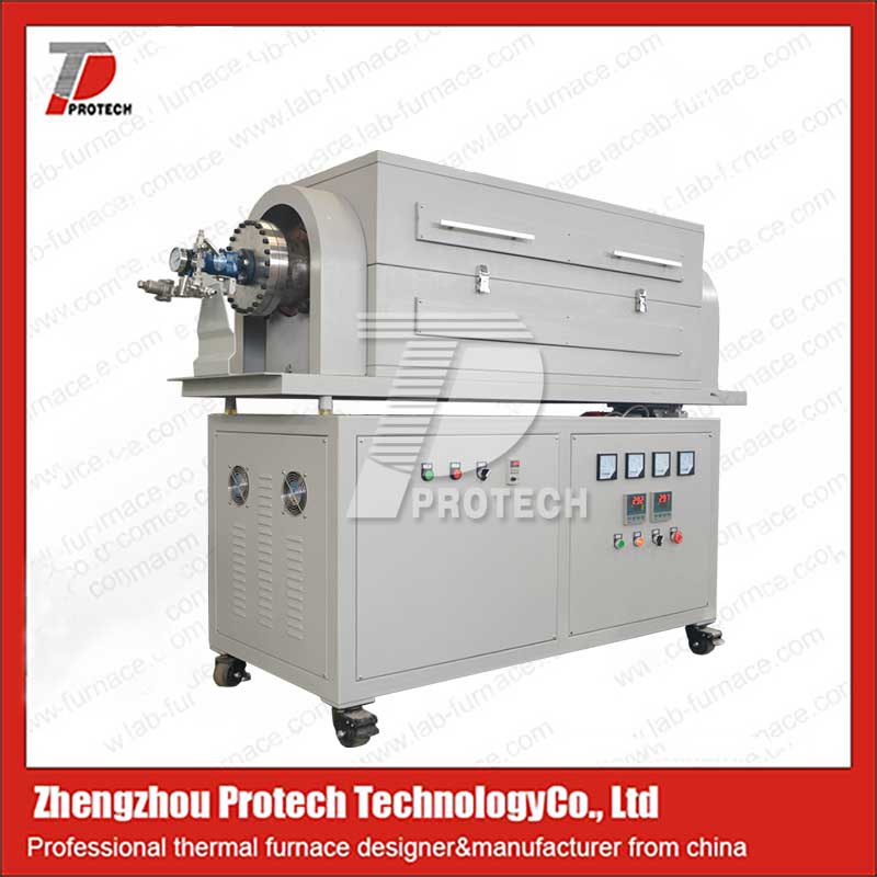 Large diameter double temperature zone rotating tube furnace-The 