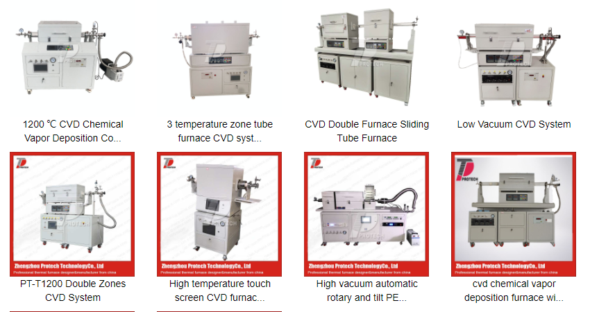 Various models of chemical vapor deposition (CVD) furnaces (click on the image to view more products)