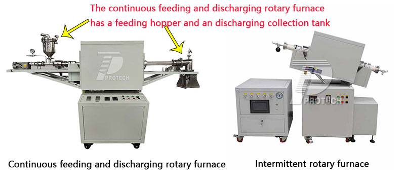 Appearance differences between continuous feeding and intermittent rotary furnaces