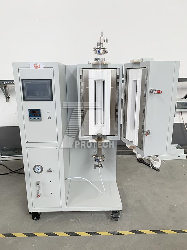 A commonly used 1200  vertical fluidized bed tube furnace (click on the image to view product details)