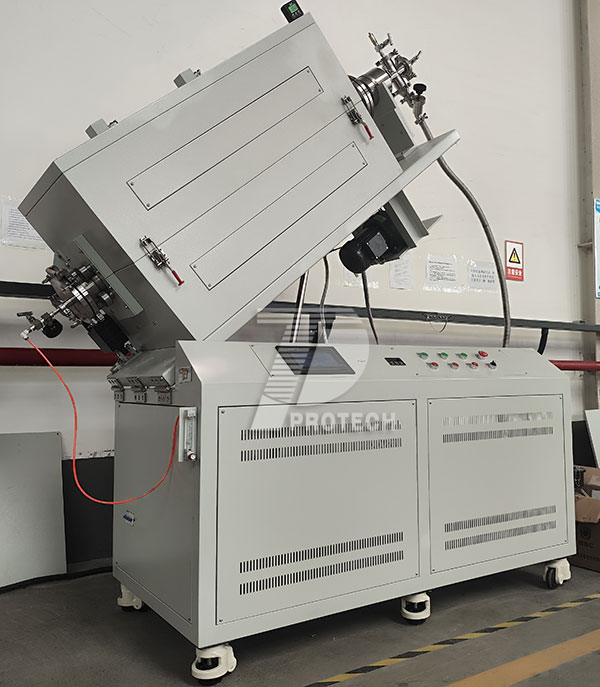 Rotating and tilting nitrogen rotary tube furnace (click on the image to view product details) Rotating and tilting nitrogen rotary tube furnace (click on the image to view product details)