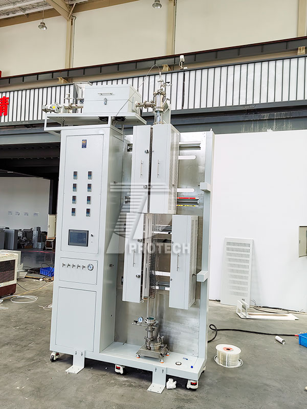 Customized high output vertical vacuum tube furnace with preheating system (click on the picture to view product details)