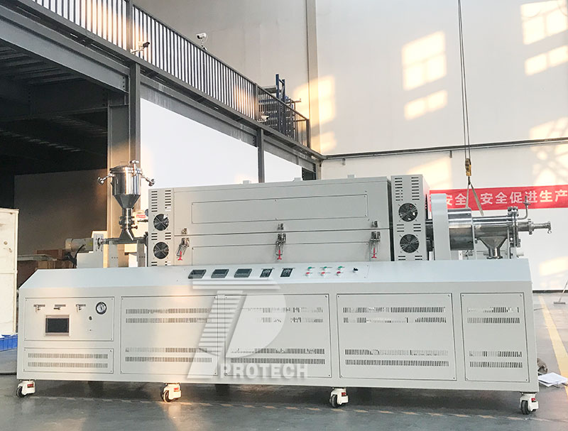 Customized multi zone rotary tube furnace (click on the image to view product details) Customized multi zone rotary tube furnace (click on the image to view product details)